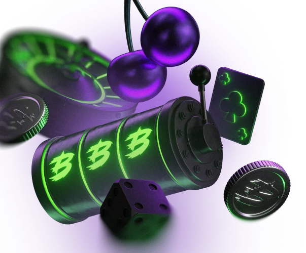 Beazt roulette wheel, slot reel, chips and cherries